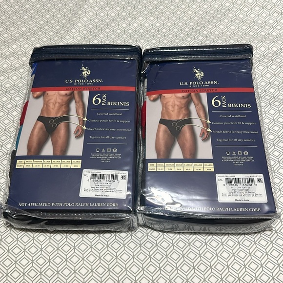 12 Pairs of Men’s Cotton Stretch Bikinis 3XL NIP - Picture 2 of 3